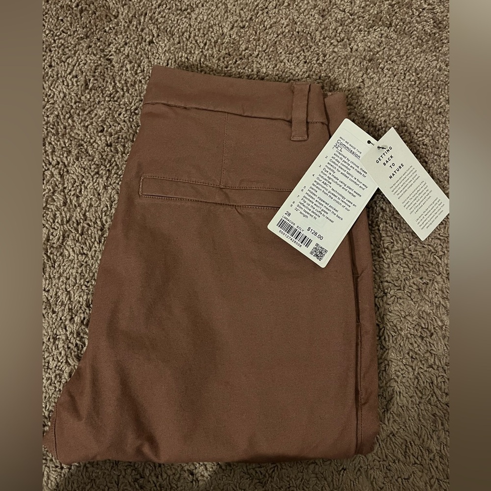 Lululemon M’s commission pant, Jean-like material.